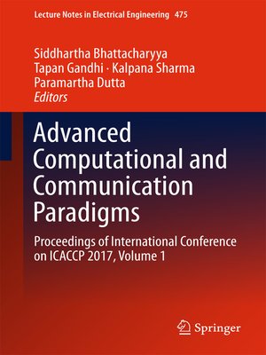 cover image of Advanced Computational and Communication Paradigms